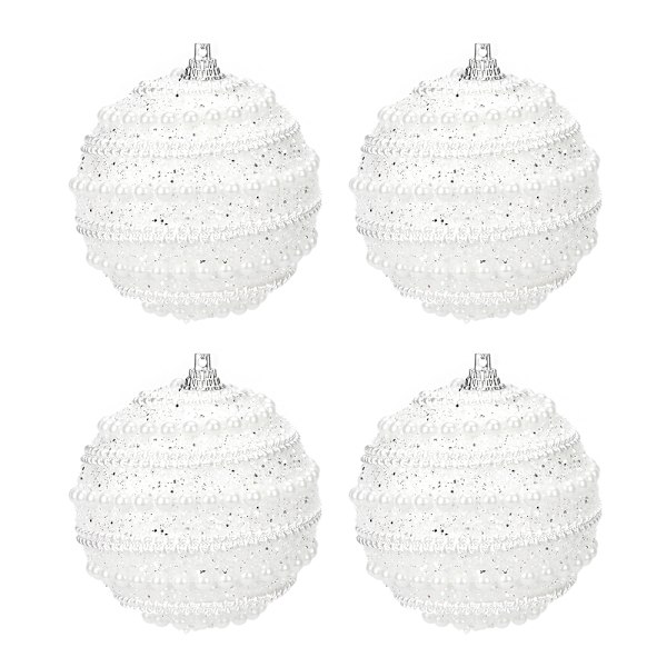 4-Pcs Set Glitter Christmas Tree Decor, 8mm Sequin Balls for