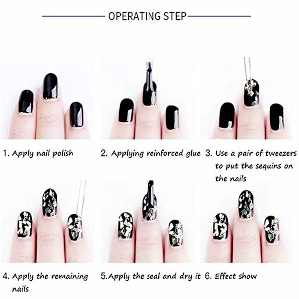 Holografiska nagelglitterpaljetter nagelkonsttillbehör 3D-naglar