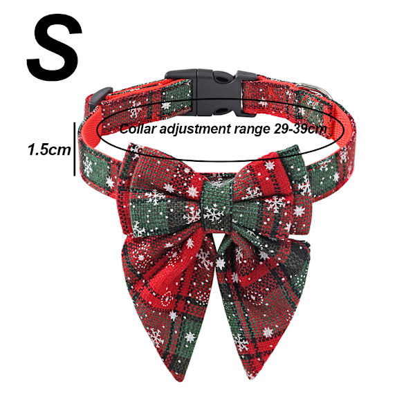 Christmas Dog Collar with Bow, Bowtie Dog Christmas