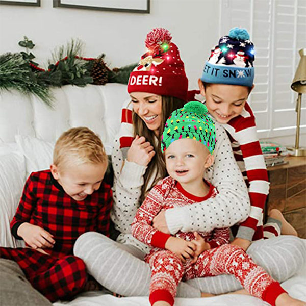Light Up Christmas Hat， Christmas Beanie Hat with LED Lights
