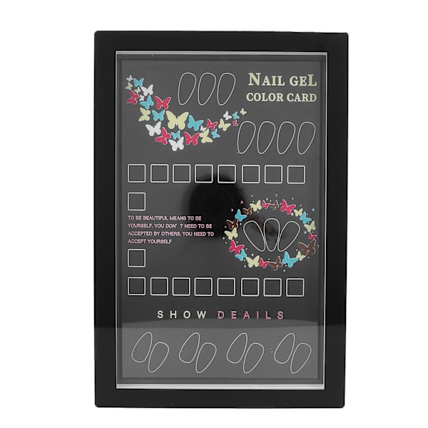 Nagellacksdisplaybok, lätt att bära, vattentäta egenskaper, magnetisk stängning för säker förvaring, viktigt tillbehör för nagelsalong och resor
