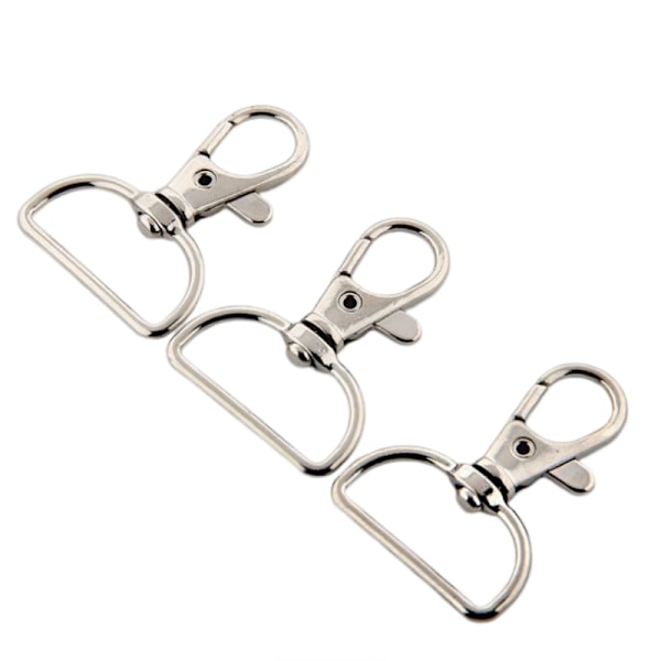 Vridbara ringar med karbinhake 10 st Silver 2,5 cm