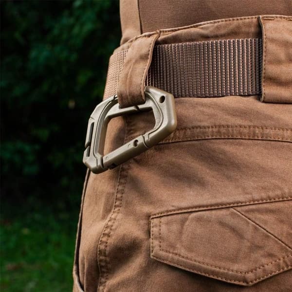 Kraftigt taktiskt D-ringspänne med snabbfjäderlås, robust krok för MOLLE-system