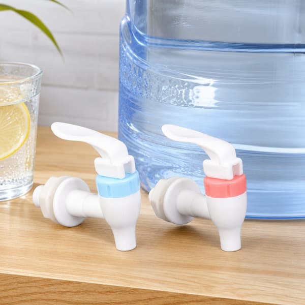 Universell tappkran i plast för vattendispenser, utbytesventil av trycktyp för vattenutlopp, munstycke för dryckesbehållare
