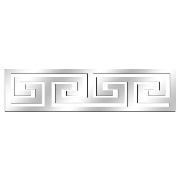 10 st spegelväggdekaler, grekiskt mönster, silver