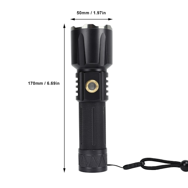 LED-ficklampor med högt ljusflöde, USB C-uppladdningsbar med magnetisk bas & klämma för EDC, aluminiumlegeringsmaterial, superljus taktisk för camping & vandring