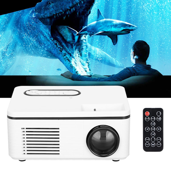 Mini Projektor Portabel 1080P LED Hemmabio för Hem- och Utomhusunderhållning 100‑240VUS-kontakt