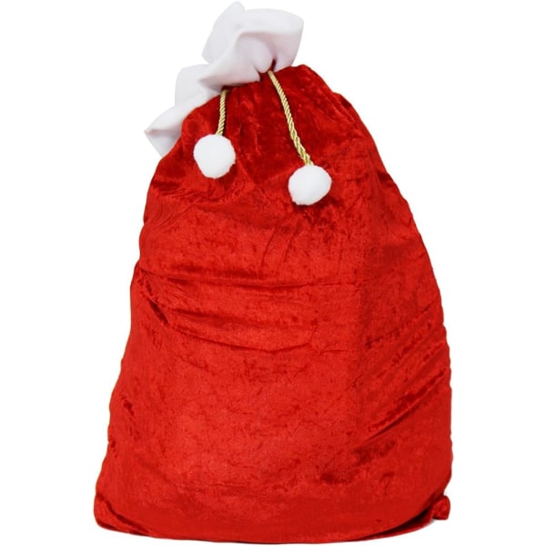 com-four® Edler XXL Weihnachtssack aus Samt mit goldfarbener