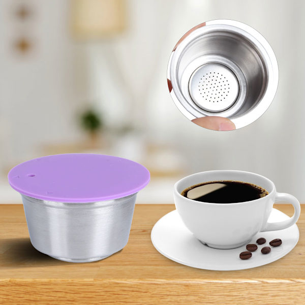 Rostfritt stål återanvändbar påfyllningsbar kaffekapselkopp passar för