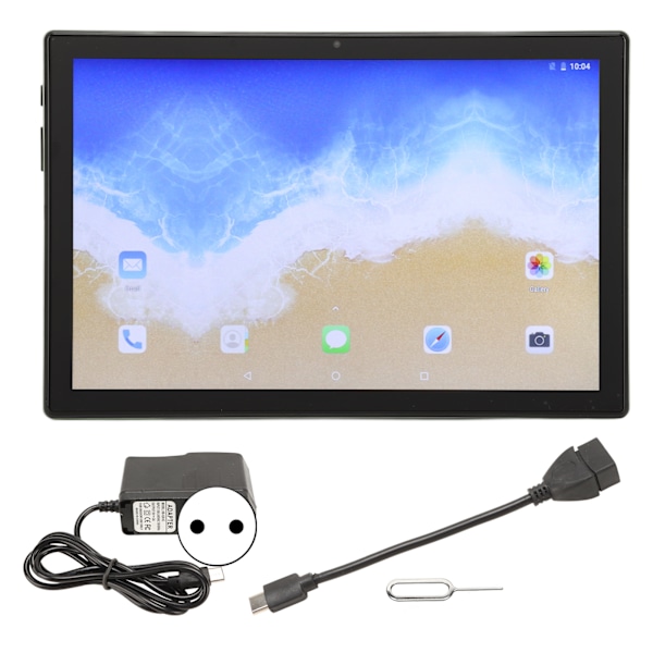 10-tums Tablet för Android 12 2.4G 5G WiFi 6GB 128GB Främre 800W Bakre 2000W 1920x1200 HD Octa Core 4G Samtalstablet 100‑240V Grön EU-kontakt