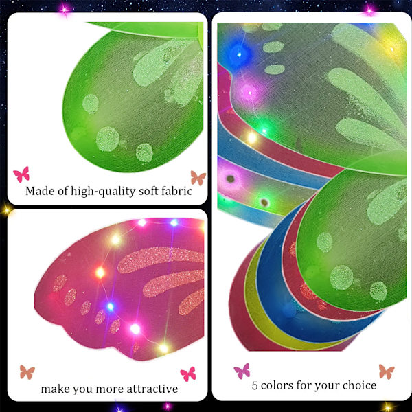 LED Dress Up Wings Flashing Angel Wings Light Up Butterfly