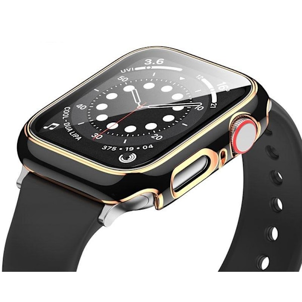 Heltäckande Skal till Apple Watch 1/2/3 Härdat glas 42mm  Svart/Guld
