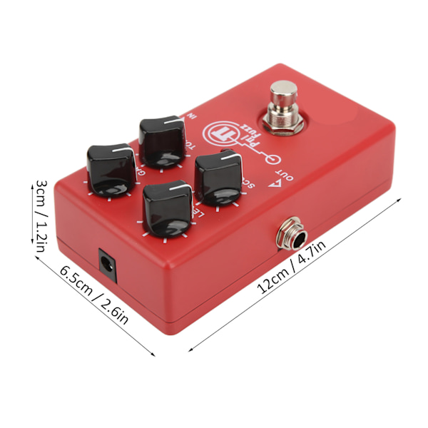 Fuzz Distortion Pedal Nivå Gain Scoop Tonjustering Elgitarr Monoblock Effekt 30mA