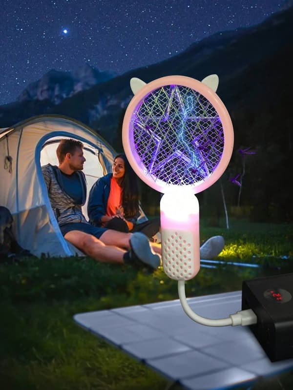 USB-myggsmällare med UV-ljus, elektrisk lampa, rosa
