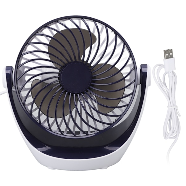 USB-driven skrivbordsfläkt, tystgående luftcirkulator med starkt luftflöde, portabel fläkt för hemmakontor, 360 graders rotation energieffektiv