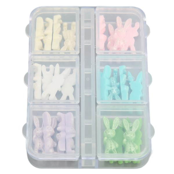 1 Ask Kanin Nagelkonst Dekoration Bärbar Säker Resin Nagelkonst Ornament för Höst Vinter