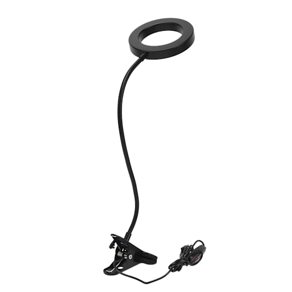 LED-bordslampa USB-driven klämma skrivbordslampa 3 färger steglös dimning justerbar nattläsningslampa för sovrum