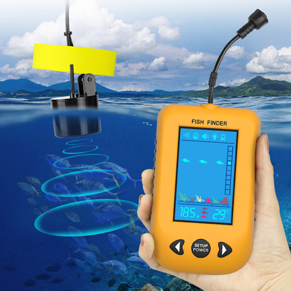 Bärbar Sonar Companion, Handhållen Ekolod med Djupmätare &amp; Fisklarm, Perfekt för Fiskeexpeditioner i Sötvatten &amp; Saltvatten