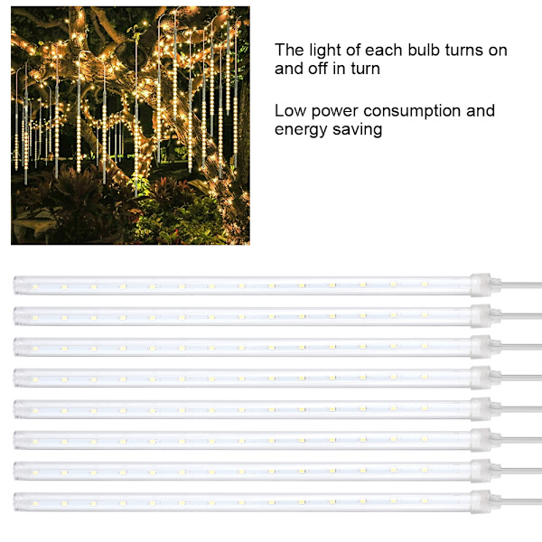 144LED Vattentät Vattenfall Slingljus Gård Dekorativt Ljus Heminredning EU-kontakt 220V