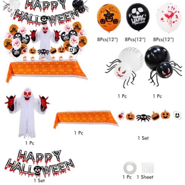 Halloween Dekorationer Set Halloween Ballong Set Blodig