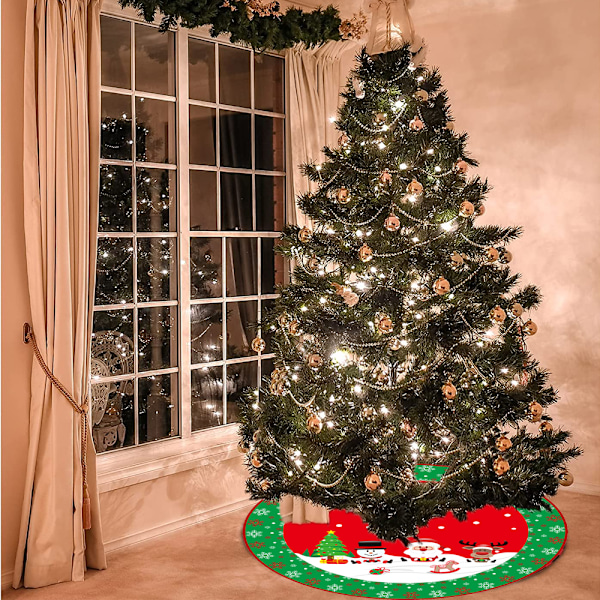 Merry Christmas Tree Skirt , Rustic Home Decorations New Year