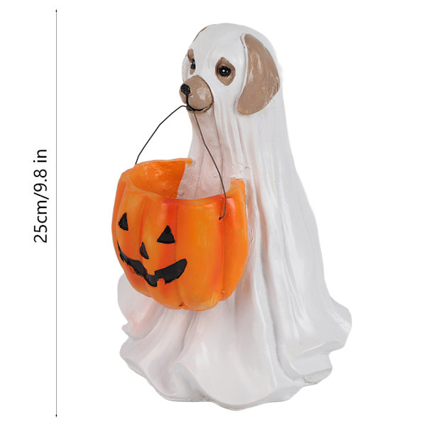 Halloween hund katt prydnader med godisskål Halloween pumpa