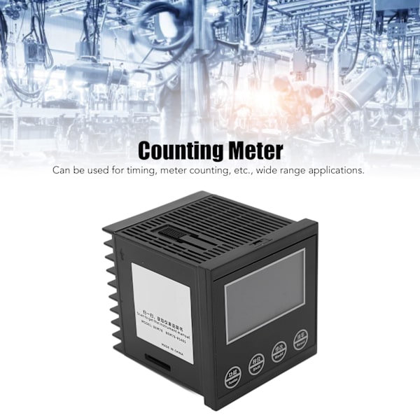 Digitalräknare 6-siffrig LCD-display Timer 0.00001‑999999 Meter 100‑240V AC för industriellt bruk