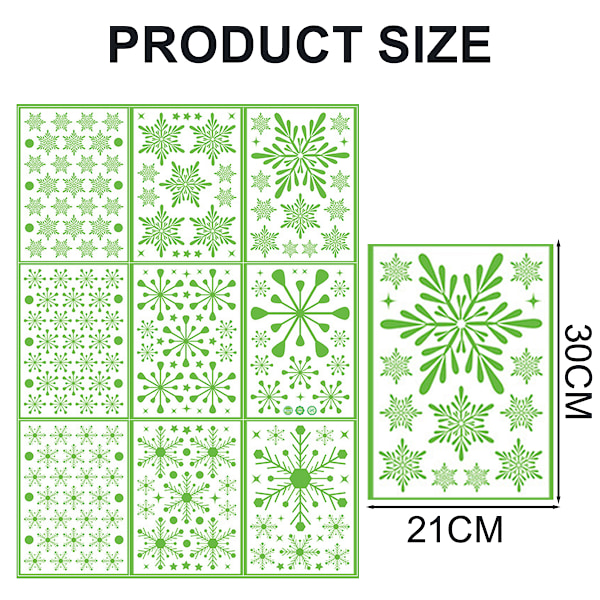 2 Sets Multi-color Static Snowflake Window Glass Stickers