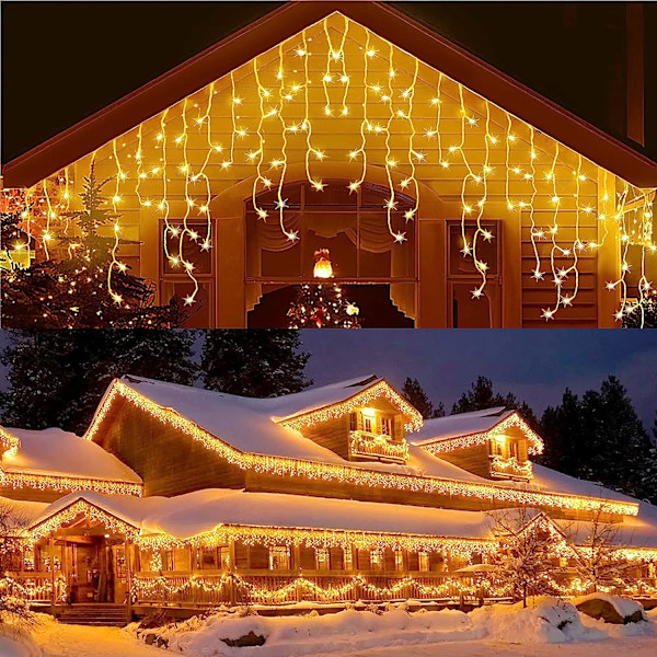 32.8ft 400 LED Icicle String Lights, 8 Modes Waterproof Icicle