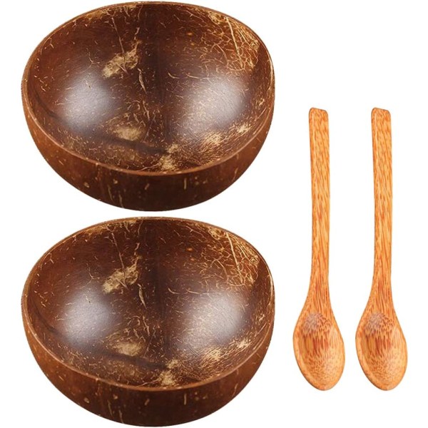 Kokosskålar set om 2 - plastfritt alternativ - handgjorda