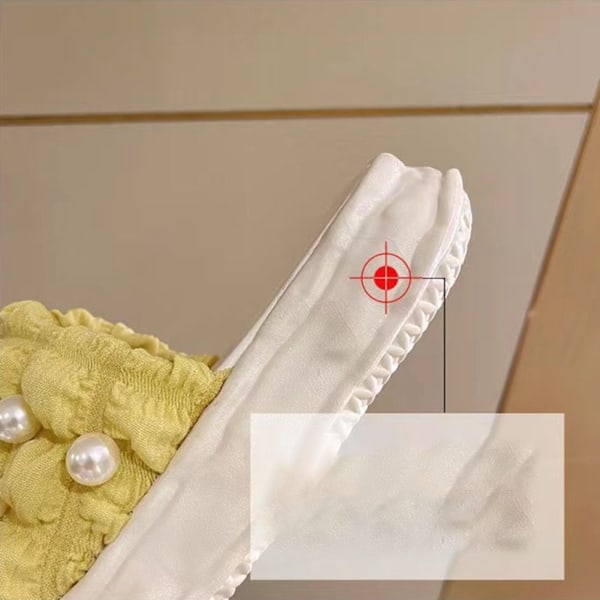 Damtofflor Pärlmodell Mjuk Tjock Sula Halkfri PVC Starka Färger Damsandaler Hem Badrum Utomhus Gul EU Storlek 38 till 39