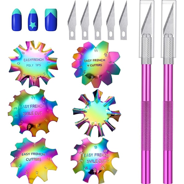 Högkvalitativ Akryl Nagel Fransk Tippskärare, Nagel Manikyr Kanttrimmer För Enkel Skapande av Smile Line, Multipurpose DIY Plattmodul, Rostfritt Stål