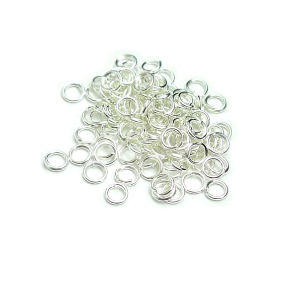 Silverpläterade Ringöglor 4mm 30-pack