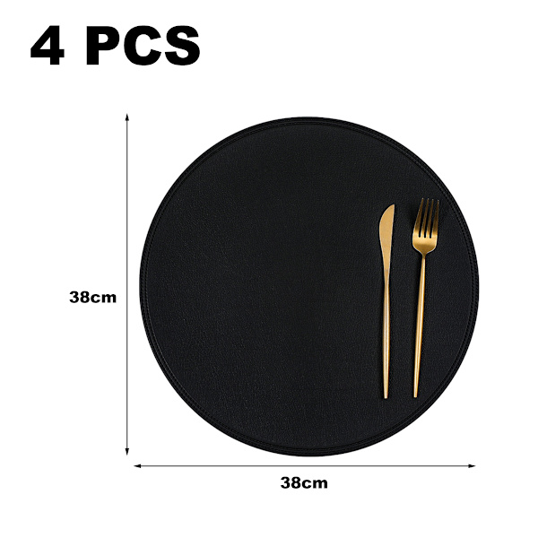 Läderunderlägg 3 st PVC runda isolerande mattor Restaurang