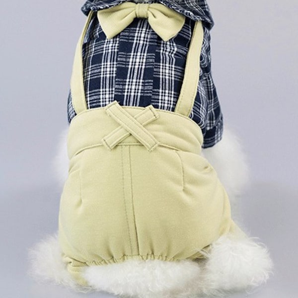 Små Hundkläder 4-bent Hunddräkt Knappdesign Vår Sommar Husdjurskläder för Hem Vardag Khaki XL
