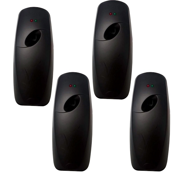 4 st Automatiska Luftfräschare Spray Dispensrar Väggmonterad Automatisk Spray Dispenser Luftfräschare Spray för Badrum Batteridriven Fristående Black