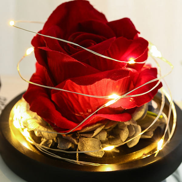 Älskande hjärtglaslock Simulering plastros blomma lampa