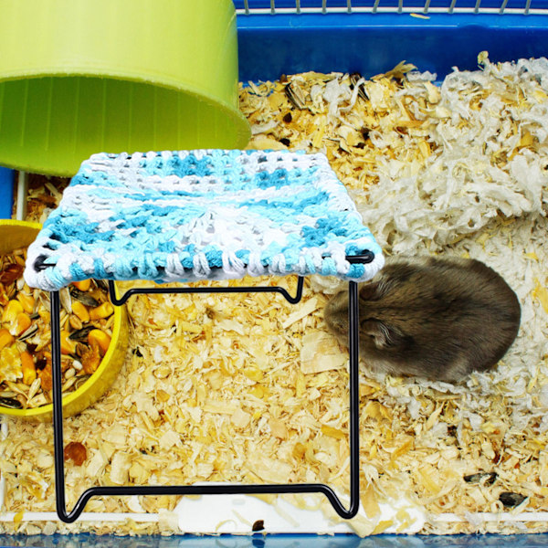 Reptil Lounger Säng Vikbar Mjuk Portabel Upphöjd Liten Djurbädd för Ödla Katt Valp Blå