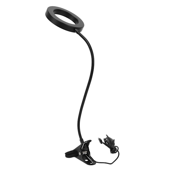 LED-bordslampa USB-driven klämma skrivbordslampa 3 färger steglös dimning justerbar nattläsningslampa för sovrum