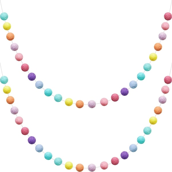 Wool Felt Ball Garland Colorful Pom Pom Garland 6.5 Feet Long