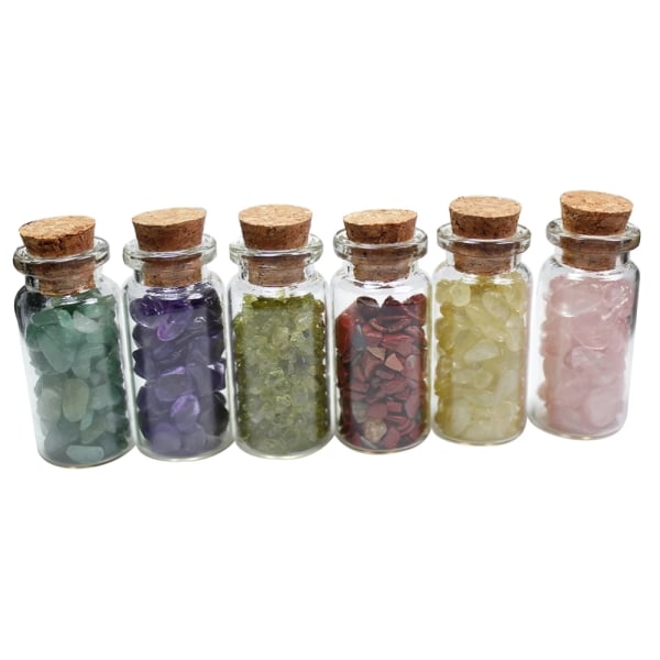 15 st mini önskeflaskor chip sten set kristall tumlad reiki