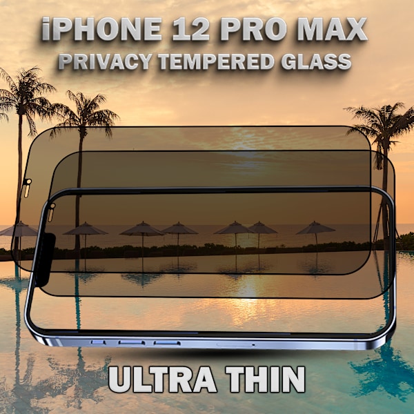 2-Pack Privacy Skärmskydd For iPhone 12 Pro Max - Härdat Glas 9H - Super Kvalitet 3D