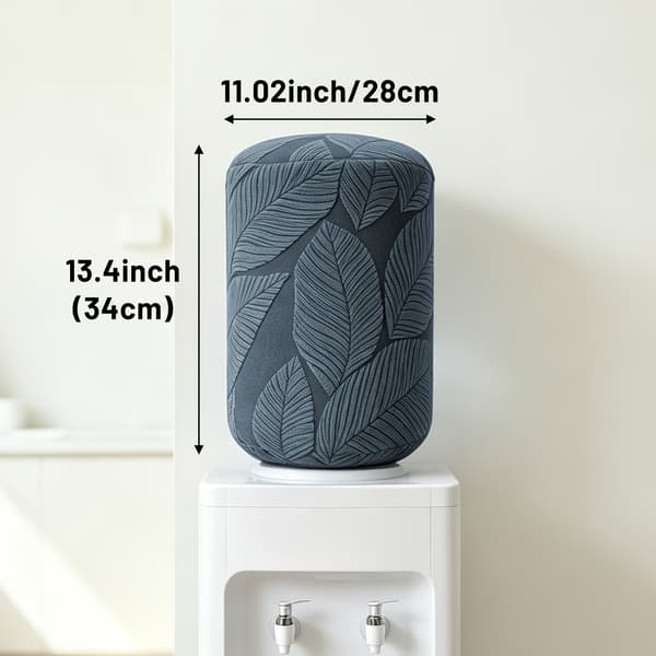 2-pack vattenautomatskydd, elastiskt dammtätt flaskskydd med lövmönster för vattenkylare, mörkgrå
