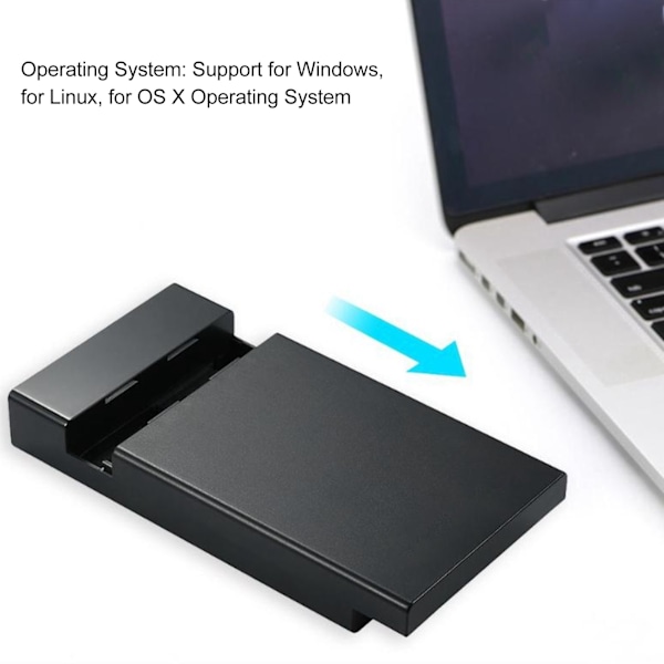 USB3.0 till SATA HDD-kabinett för 3,5-tums 2,5-tums SATA SSD HDD med 12V UASP-strömadapter Stöder upp till 10TB 6Gbps HDD-kabinett EU-kontakt