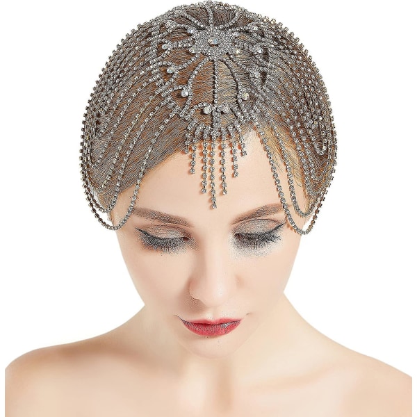 Kvinnors Crystal Rhinestone Flapper Headpiece Costumr Accessoar