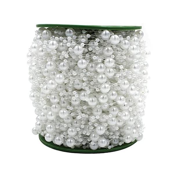 75m Pearl String Beads, Fishing Line Aritificial Pears Plastic