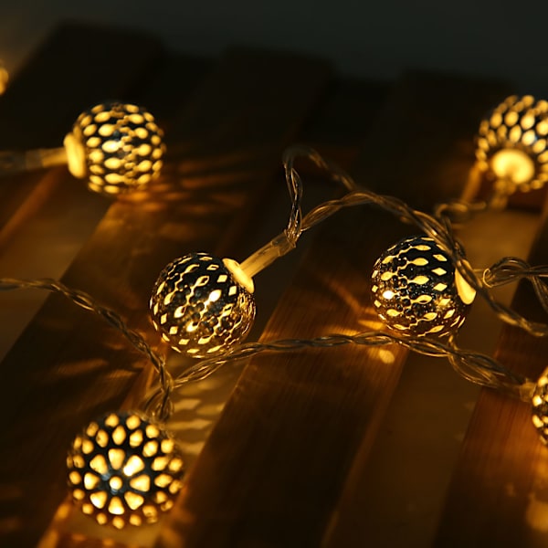 5m 40 LED-boll ljusslinga för sovrum gräsmatta landskap