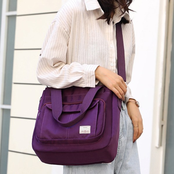 Dam Canvas Tote Väska Axelväska Crossbody Väska Liten Handväska