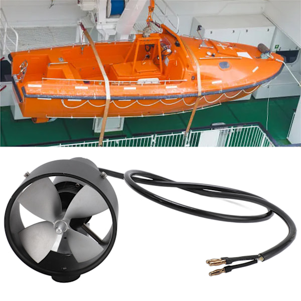 Undervattenstruster 12 till 25,2V Aluminiumlegering Förseglad Vattentät Motor Truster Propeller med 4 Blad för Kajaker Båtar Ubåtsrobotar CCW