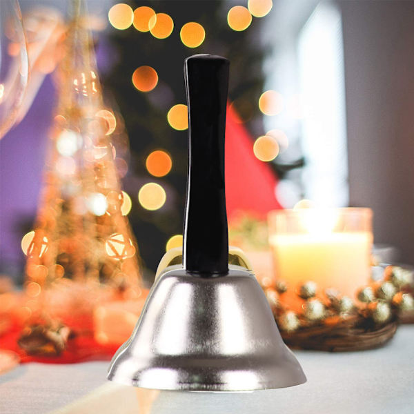 Ringing Hand Bell - Loud Metal Handheld Ring Bell for Calling